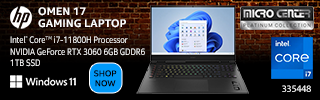 HP Omen 17 Gaming Laptop; Intel Core i7 11800H; NVIDIA GeForce RTX 3060 6GB GDDR6; 1TB SSD; Microsoft Windows 11- Shop Now - SKU 335448