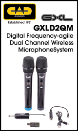 CAD Audio GXLD2QM Digital Frequency Agile Dual Channel Wireless Microphone system