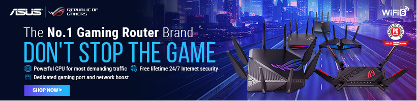ASUS. The No.1 gaming router brand.