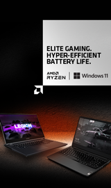 AMD. Elitegaming, hyper-efficient battery life. Windows 11