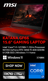 MSI Katana GF66 12UD-015 15.6" Gaming Laptop