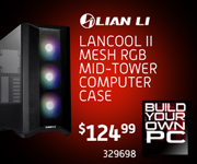 Lian Li Lancool II Mesh RGB Mid-tower Computer Case - $124.99; SKU 329698