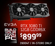 EVGA RTX 3080 Ti 12GB GDDR6X - $899.99; SKU 390047, In-store Only