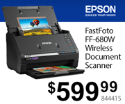 EPSON FastFoto FF-680W Wireless Document Scanner - $599.99; SKU 844415
