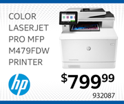 HP Color Laserjet Pro MFP M479FDW Printer - $799.99. SKU 932087