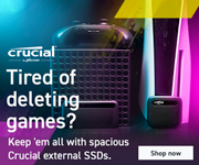 Tired of Deleting Games? Keep them all with spacious Crucial external SSDs. Shop Now