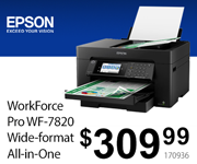 Epson Workforce Pro WF-7820 Wide Format All-In-One Printer - $309.99 - SKU 170936