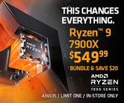 AMD Ryzen 9 7900X - $549.99; Bundle and Save $20; Limit one, in-store only, SKU 436535
