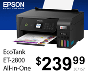 Epson EcoTank ET-2800 All-in-One Printer - $239.99; SKU 307157