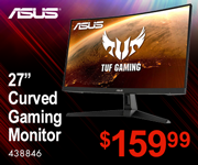 ASUS 27 inch Curved Gaming Monitor - $159.99; SKU 438846