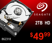 Seagate Barracuda 2TB 3.5 inch Hard Drive - $49.99; SKU 862318