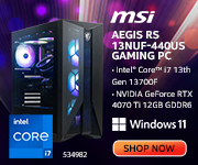 MSI Aegis RS 13NUF-44OUS Gaming PC - Intel Core i7 13th Gen 13700F, NVIDIA GeForce RTX 4070 Ti 12GB DDR6, 32GB DDR4 RAM, 2TB SSD; Shop Now. SKU 534982