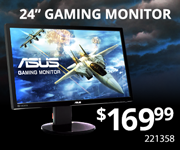 ASUS 24 inch Gaming Monitor - $169.99. SKU 221358