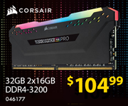 Corsair 32GB 2x16GB DDR4-3200 RAM - $104.99 - SKU 046177