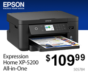 Epson Expression Home XP-5200 All-in-one - $109.99; SKU 505784