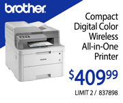 Brother MFC-L3710CW Compact Digital Color All-in-One Printer with Wireless - $409.99; SKU 837898
