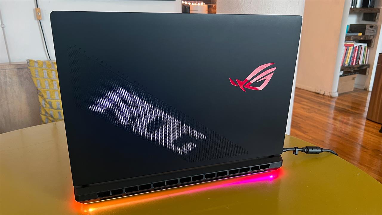 The back panel of the Asus Strix Scar 18. 