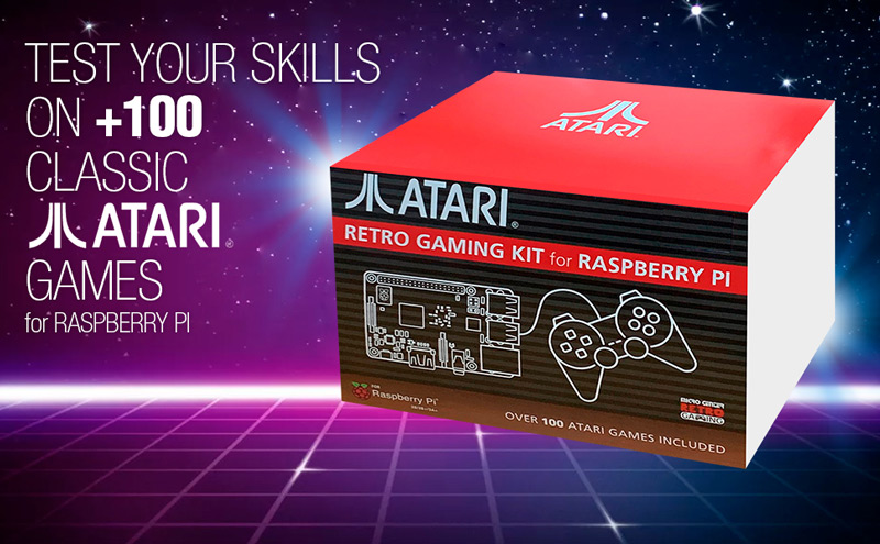 Micro Center Atari Pi Kit. Test your skills on 100 plus classic Atari games for Raspberry Pi