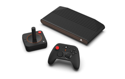 Atari VCS 800, classic joystick, and modern controller
