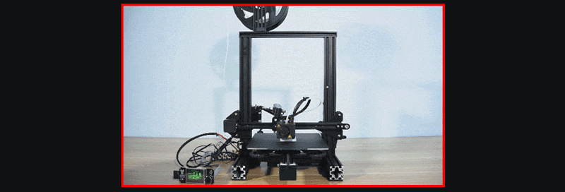 Animated gif of printer in action with subtitles.
