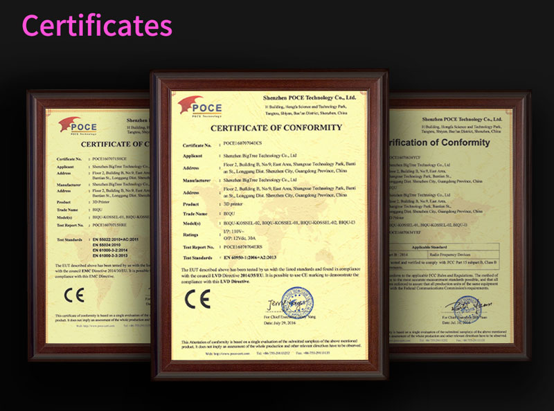 Image of 3 Conformity Certificates