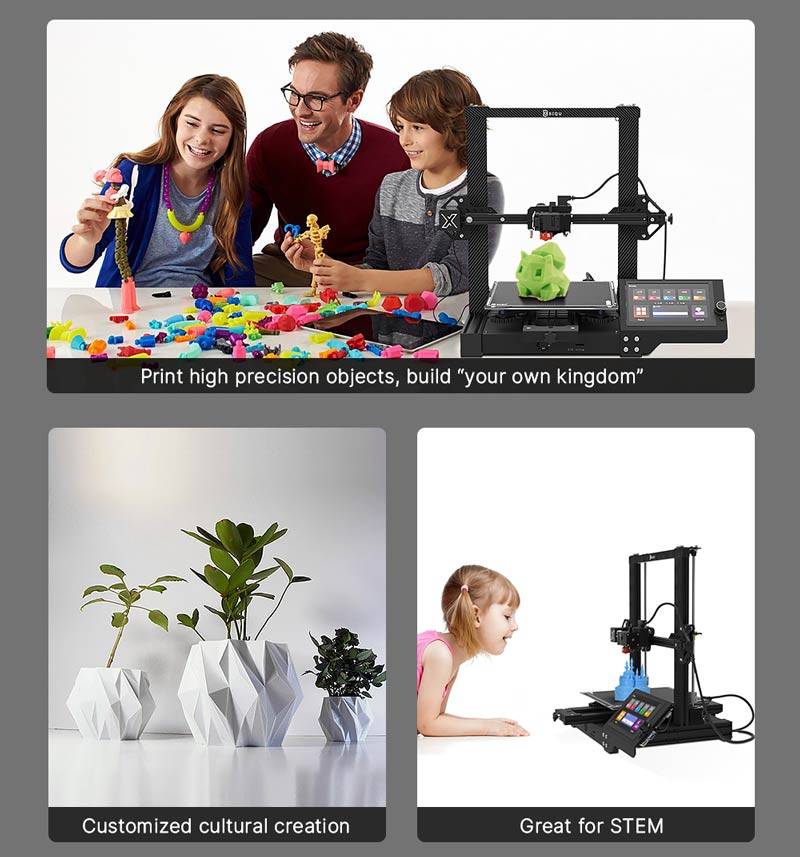 Print high precision objects, build your own kingdom. Customized cultural creation. Great for STEM.