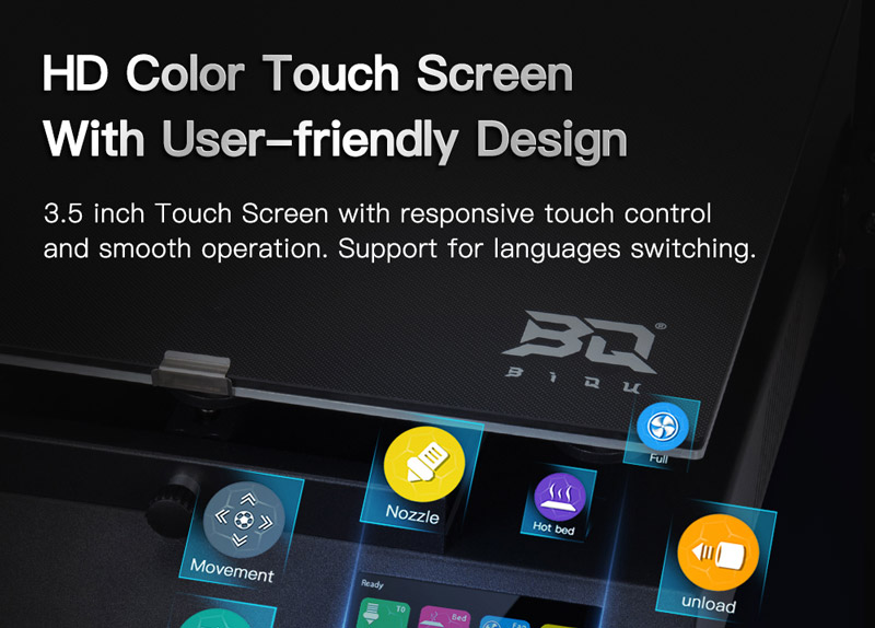 HD Color Touch Screen With User Friendly Design. 3.5 inch touch screen with responsive touch control and smooth operation. Support for languages switching.