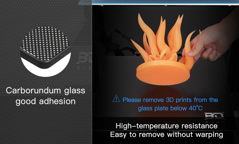 Carborundum glass, good adhesion. High temperature resistance. Easy to remove without warping. 