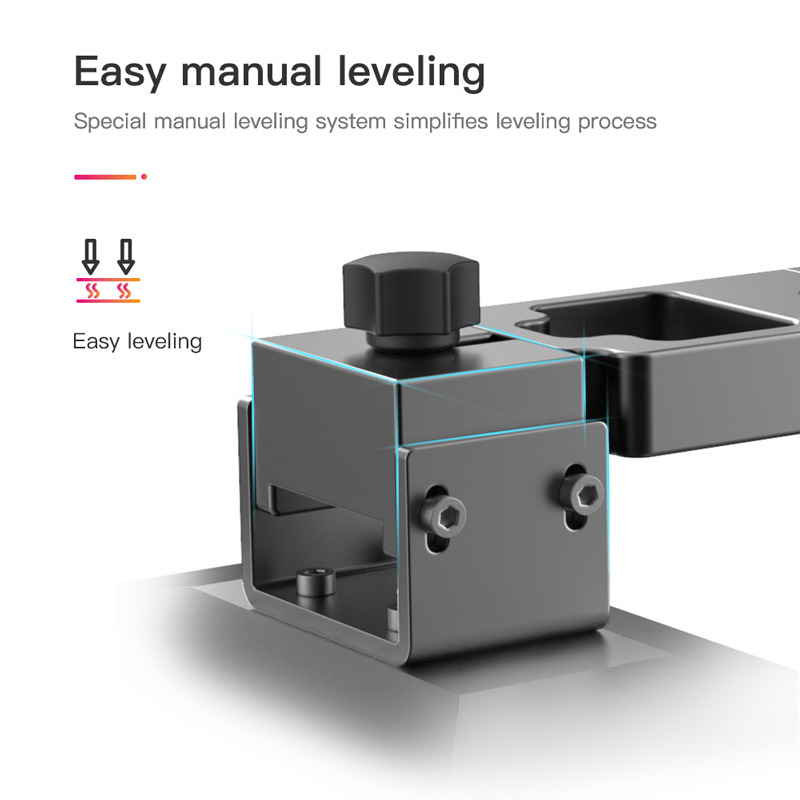 Easy manual leveling simplifies leveling process.