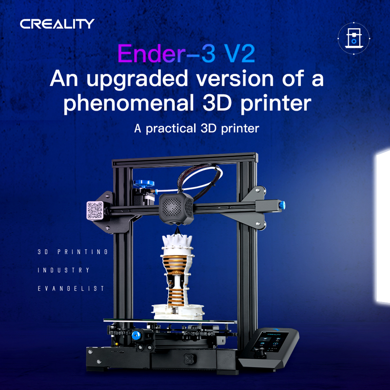 Creality Ender 3V2  An upgraded version of a phenomenal 3D printer. A practical 3D printer.