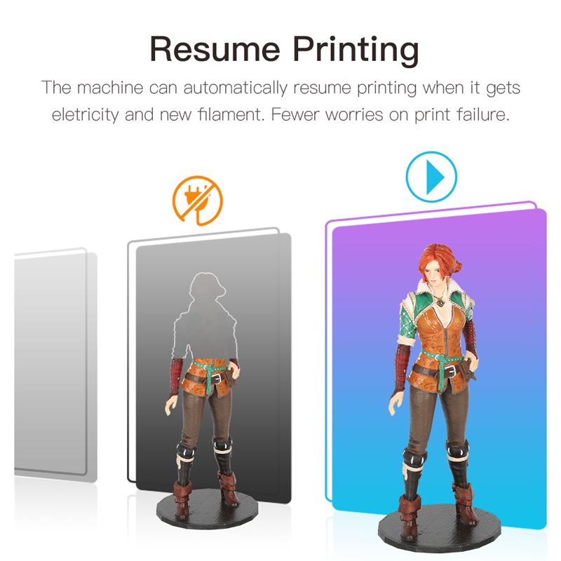 Resume printing feature. Fewer worries on print failure