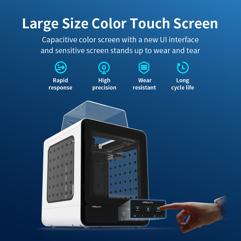 Large color touch screen. Capacitive color screen with a new UI and sensitive screen stands up to wear and tear. Rapid response, high precision, wear resistant, long life cycle.