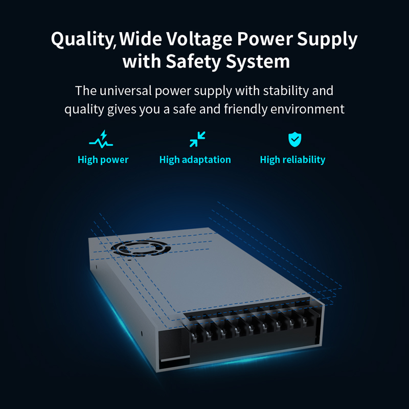 Quality, wide voltage universal power supply with safety system and quality gives you a safe friendly environment. High poer, high adaptation, high reliability.