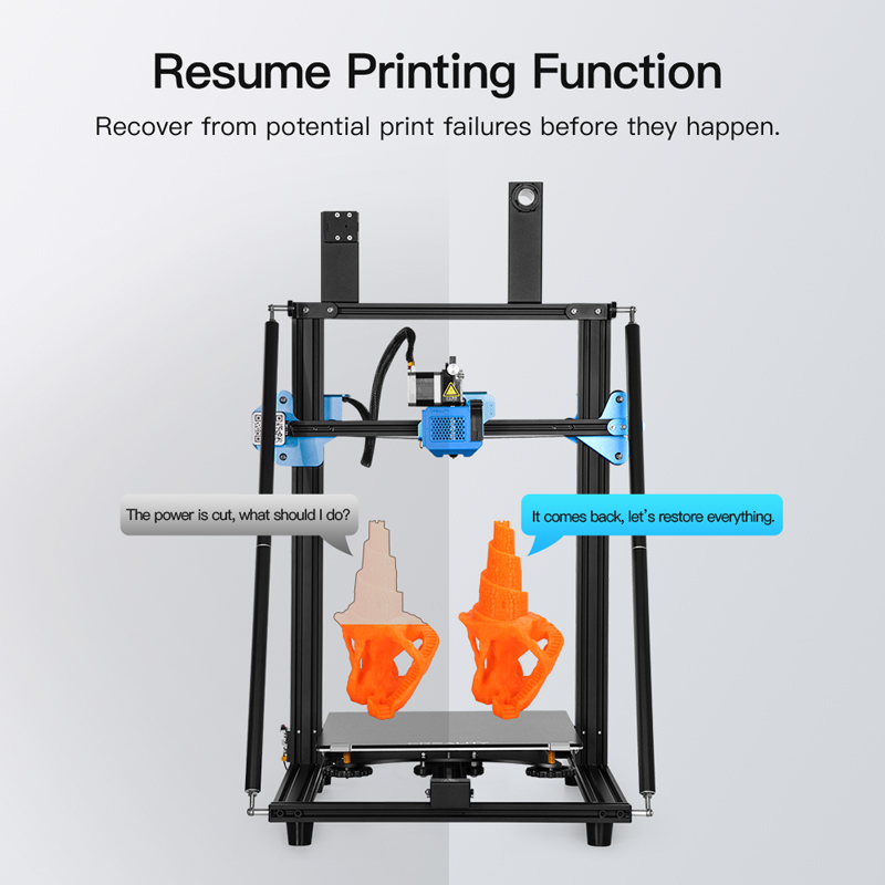 Resume printing function. Recover from potential print failures before they happen.