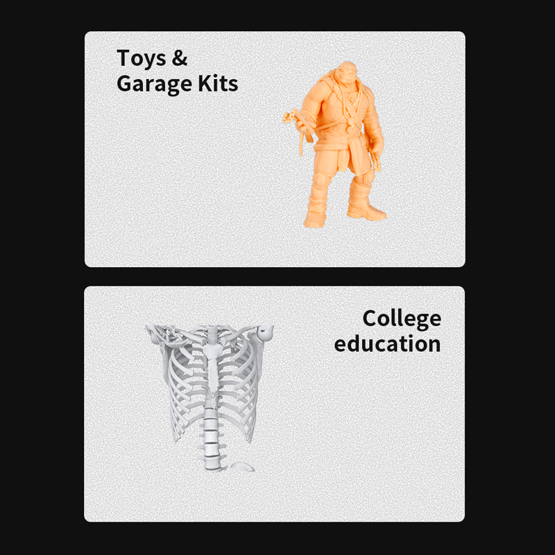 Toys and garage kits, college education.