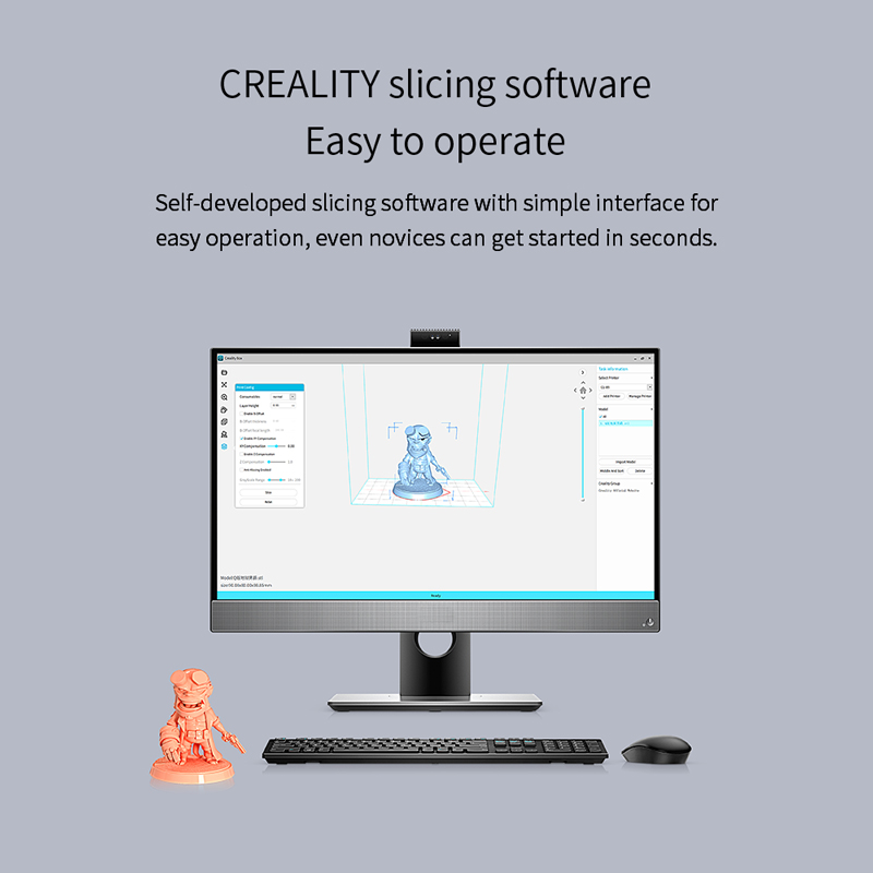 Creality slicing software. Easy to operate. Simple interfact for easy operation, even novices can get started in seconds.