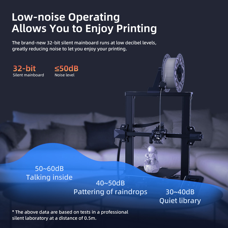 Low noise operating allows you to enjoy printing. Imagedepicts 32 bit silent mainboard, 50dB or less noise level based on tests in a professional silent lab at a 0.5m distance.