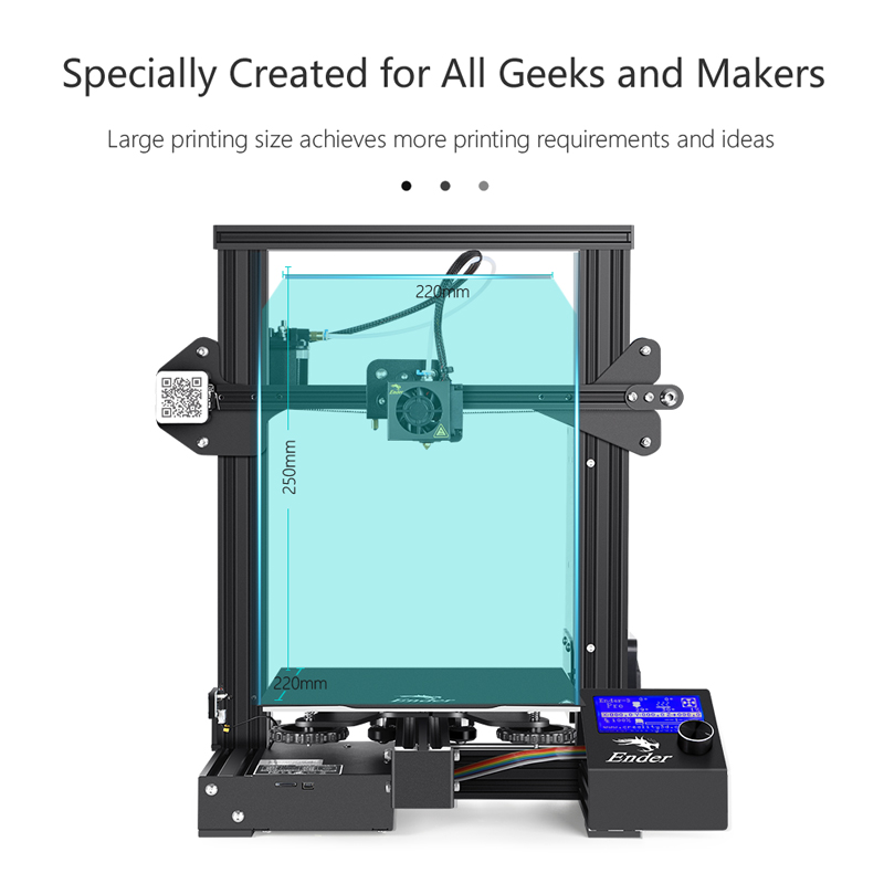 Creality Ender 3 Pro 3D Printer; 3.25 Inch LCD Screen with Dial Magnetic Removable Build Plate; UL - Micro Center