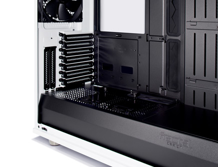 Close up of the Mesify 2 inside without panel showing PSU Shroud