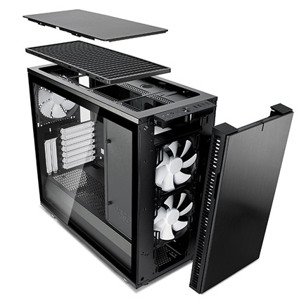 Exploded view of the the Define R6 top and side panels