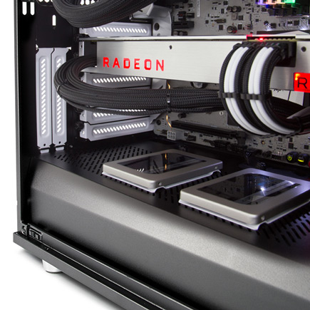 Close up side view of the Define R6 interior showing the modular storage plate