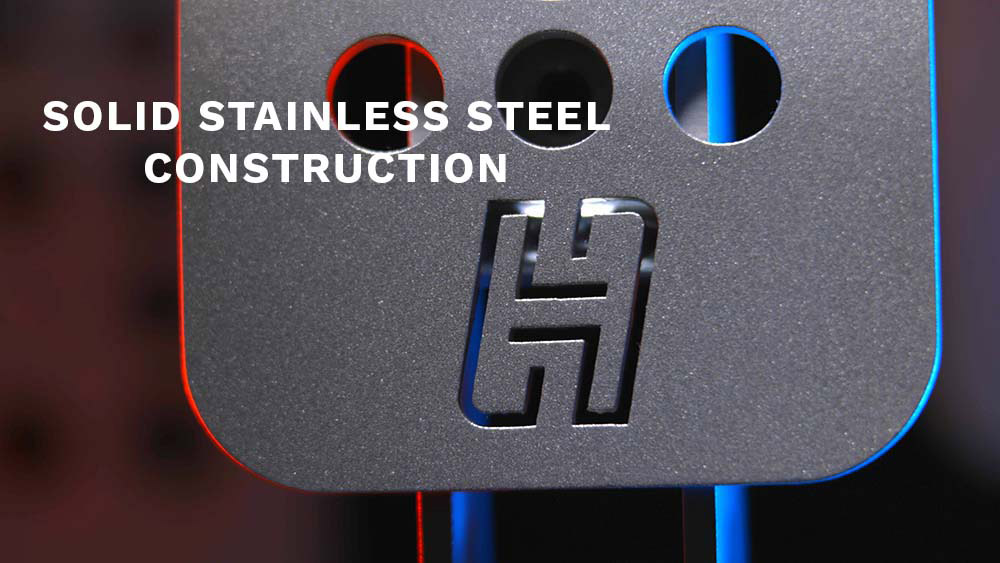 Solid stainless steel construction