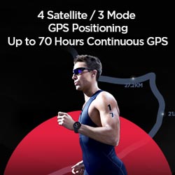 4 Satellite 3 mode GPS poistioning, up to  70 hours continuous GPS