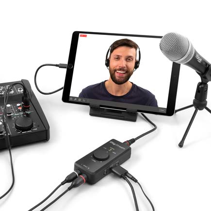 IK Multimedia iRig Stream Audio Interface live streaming on a mobile device