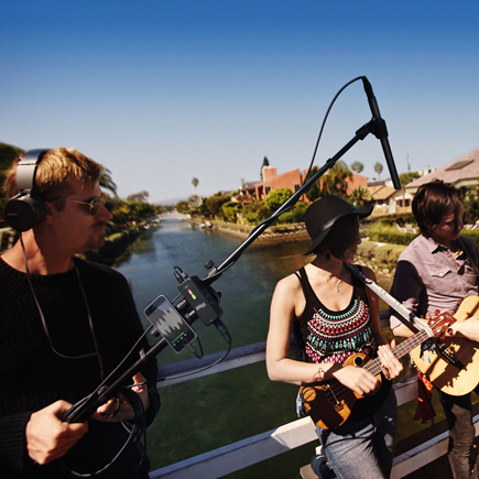 IK Multimedia iRig Pre HD in use at an outdoor recording