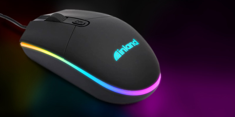 Inland M-54 wired RGB optical mouse profile image lit up