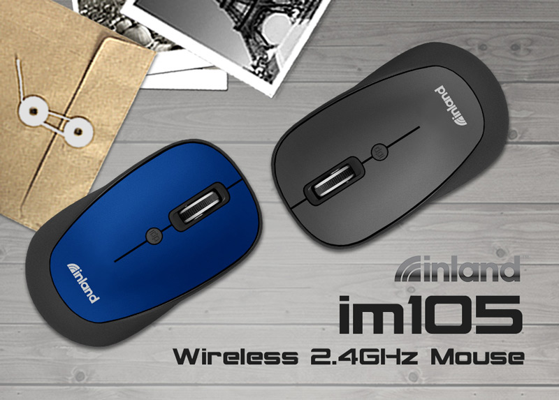 Top down view of the Inland im105 Wireless 2.4GHz Mouse