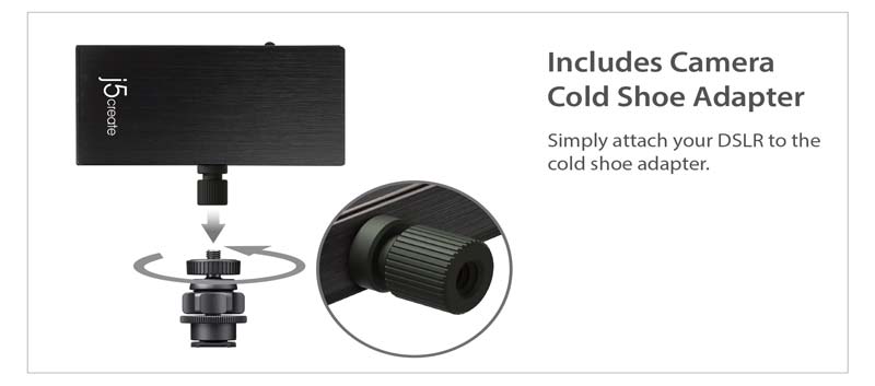Includes camera cold shoe adapter