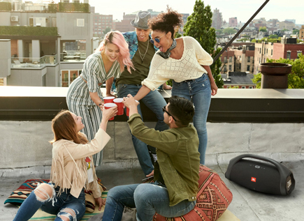 JBL Boombox 2 at a rooftop party