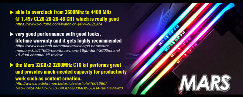 NeoForza RGB MARS Overclock from 3600MHz to 4400MHz.